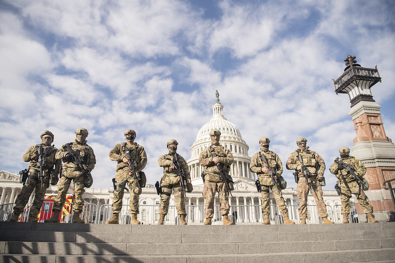 Virginia national guard in front of the U.S. Capitol