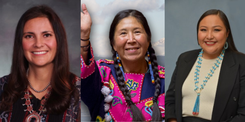Official photos of three Native American women state legislators