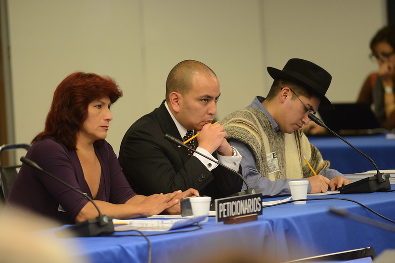 Bolivian LGBT petitioners speaking to the Inter-American Commission on Human Rights (IACHR) in 2016.