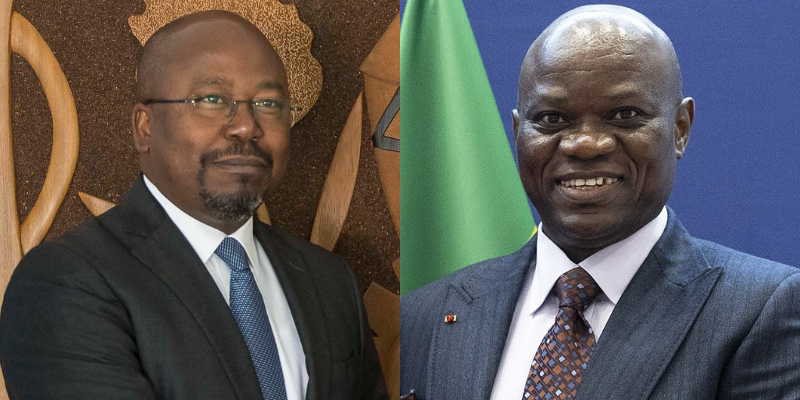 The two leading candidates in Gabon's presidential election on April 12 are Alain Claude Bilie By Nze (left) and Brice Oligui Nguema (right).