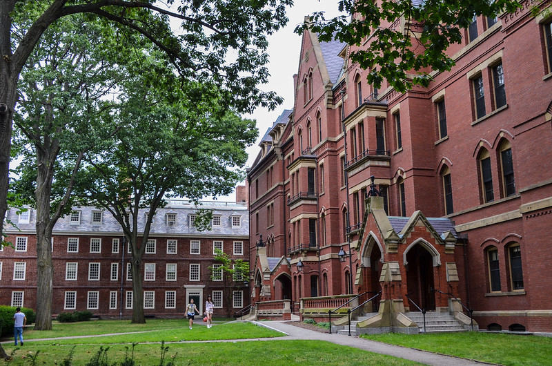 Universities in the United States -- including Harvard, as this photo depicts -- are under fire from the Trump administration.