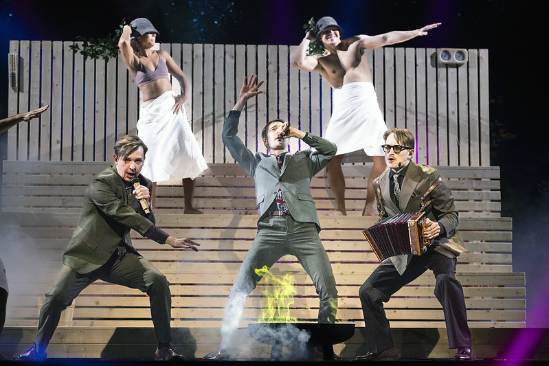 Eurovision 2025 - Swedish group KAJ performs in Sweden's qualifying rounds earlier this year. 