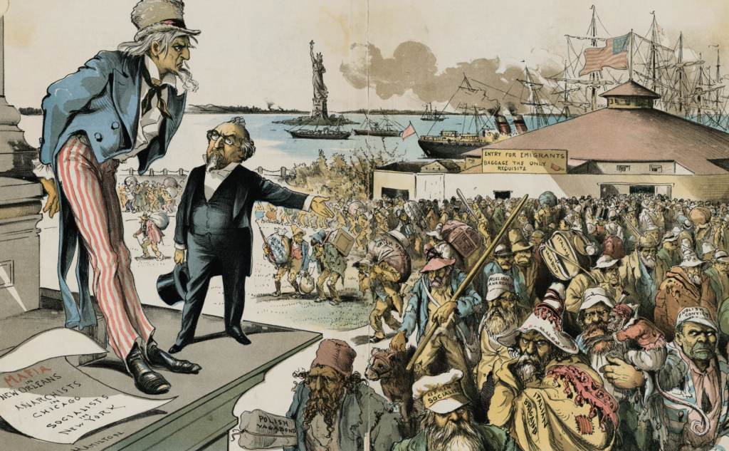 anti-immigration cartoon from 1891