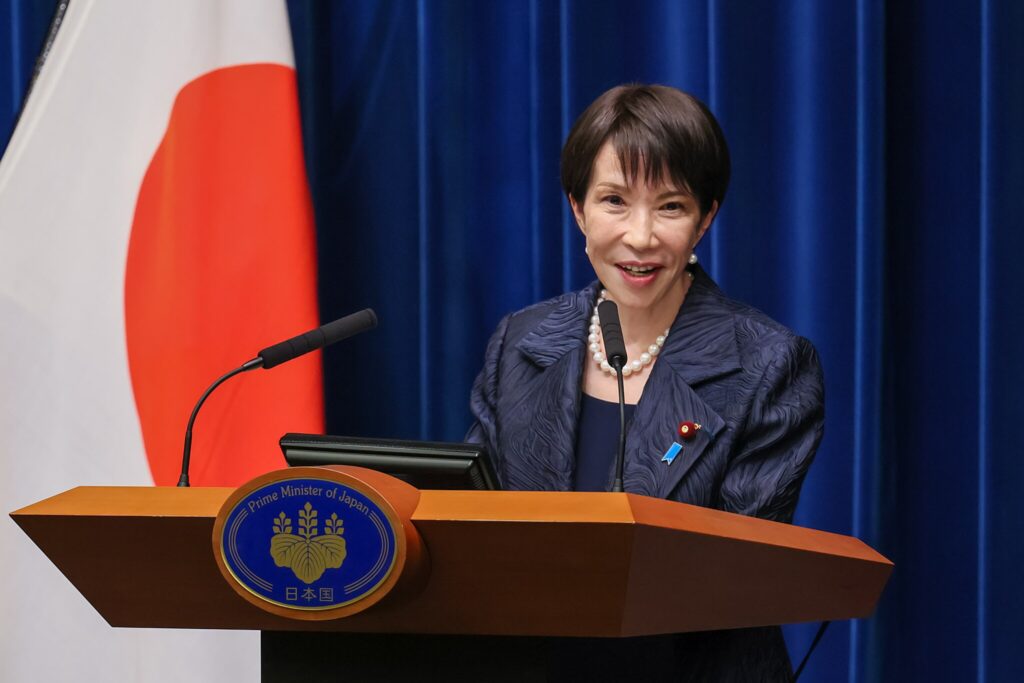 Photo shows Japan’s new prime minister and first woman as prime minister, Sanae Takaichi.