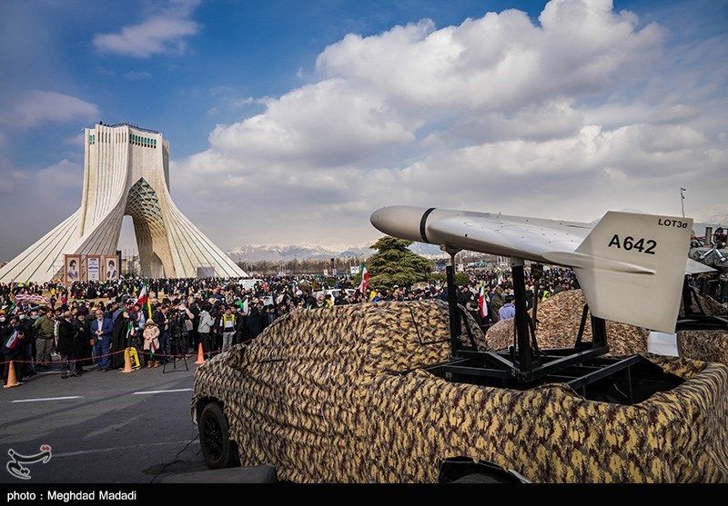 Why the U.S. is finding it hard to coerce Iran. Image shows a mobile munitions launcher in Tehran in February 2023, on display during the 44th Islamic revolution anniversary celebrations.